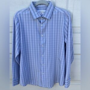 Men's Mizzen Main life ward collection Shirt  Trim Fit  Blue Plaid M
